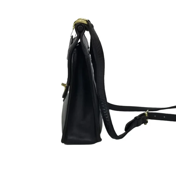 Vintage 1990's Coach Original Black Leather Murphy Shoulder Crossbody Bag #9930